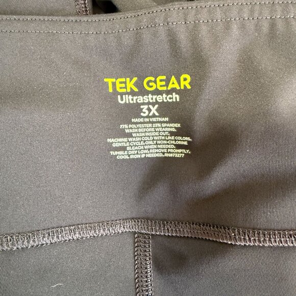 TekGear Womens Capri Leggings 3X Black Ultrastretch Activewear Yoga Walking Gym - Picture 8 of 8